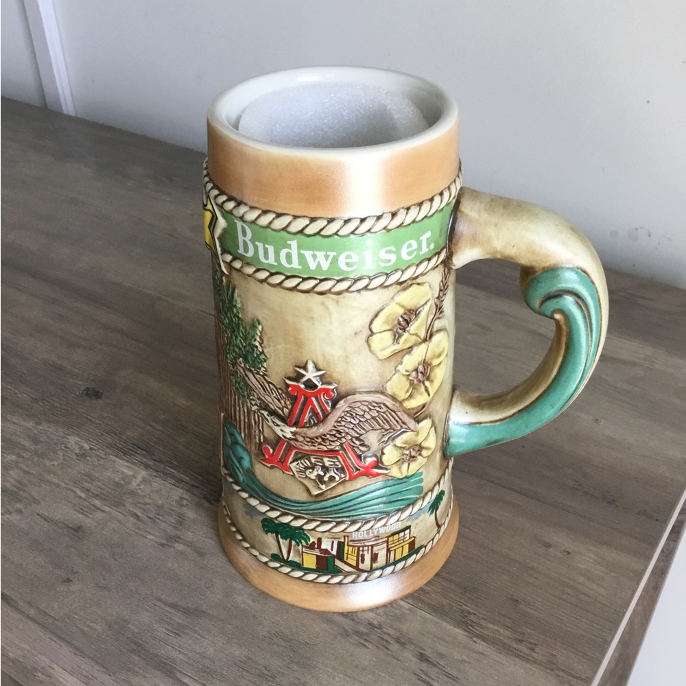 Vintage 1981 Limited Edition "California" Budweiser Beer Stein Made in Brazil